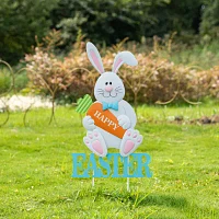 Glitzhome Metal Bunny Easter Yard Art