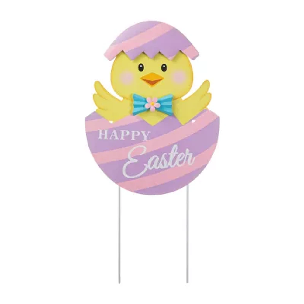 Glitzhome Metal Chick Egg Easter Yard Art