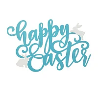 Glitzhome Easter Metal "Happy Easter" Door Hanger Wall Sign