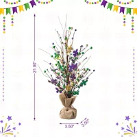 Glitzhome Lighted Mardi Gras Tree Tabletop Decor