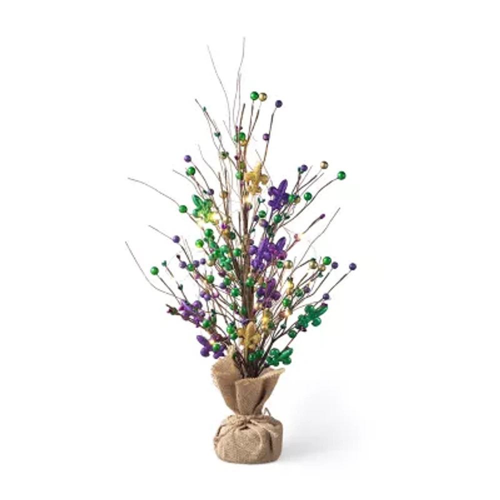 Glitzhome Lighted Mardi Gras Tree Tabletop Decor