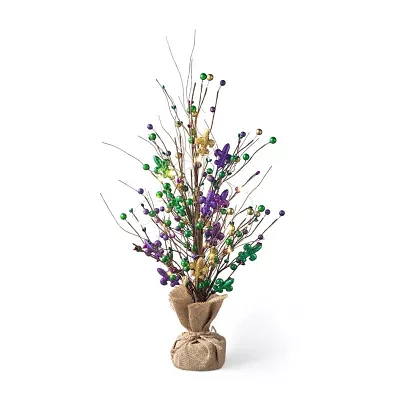 Glitzhome Lighted Mardi Gras Tree Tabletop Decor