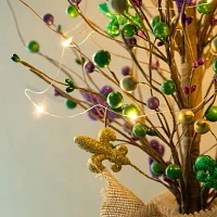 Glitzhome Lighted Mardi Gras Tree Tabletop Decor