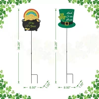 Glitzhome Set Of 2 Metal St. Patricks Day Yard Art