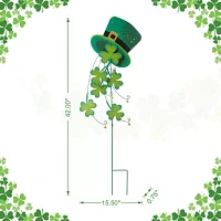 Glitzhome Shamrocks St. Patricks Day Yard Art