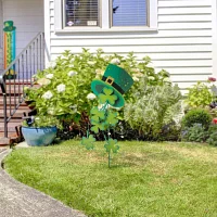 Glitzhome Shamrocks St. Patricks Day Yard Art