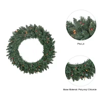 Pre-Lit Traditional Pine Artificial Christmas Wreath - 30-Inch  Multi Lights