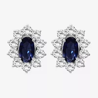 1/2 CT. T.W. Gemstone 10K Gold 9.4mm Oval Stud Earrings