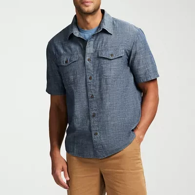 CAT Utility Mens Regular Fit Short Sleeve Button-Down Shirt