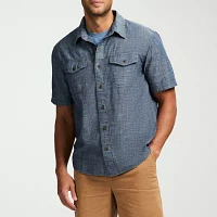 CAT Utility Mens Regular Fit Short Sleeve Button-Down Shirt