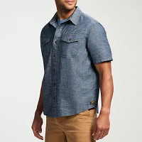 CAT Utility Mens Regular Fit Short Sleeve Button-Down Shirt