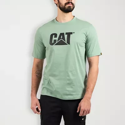 CAT Trademark Logo Mens Crew Neck Short Sleeve Regular Fit Graphic T-Shirt