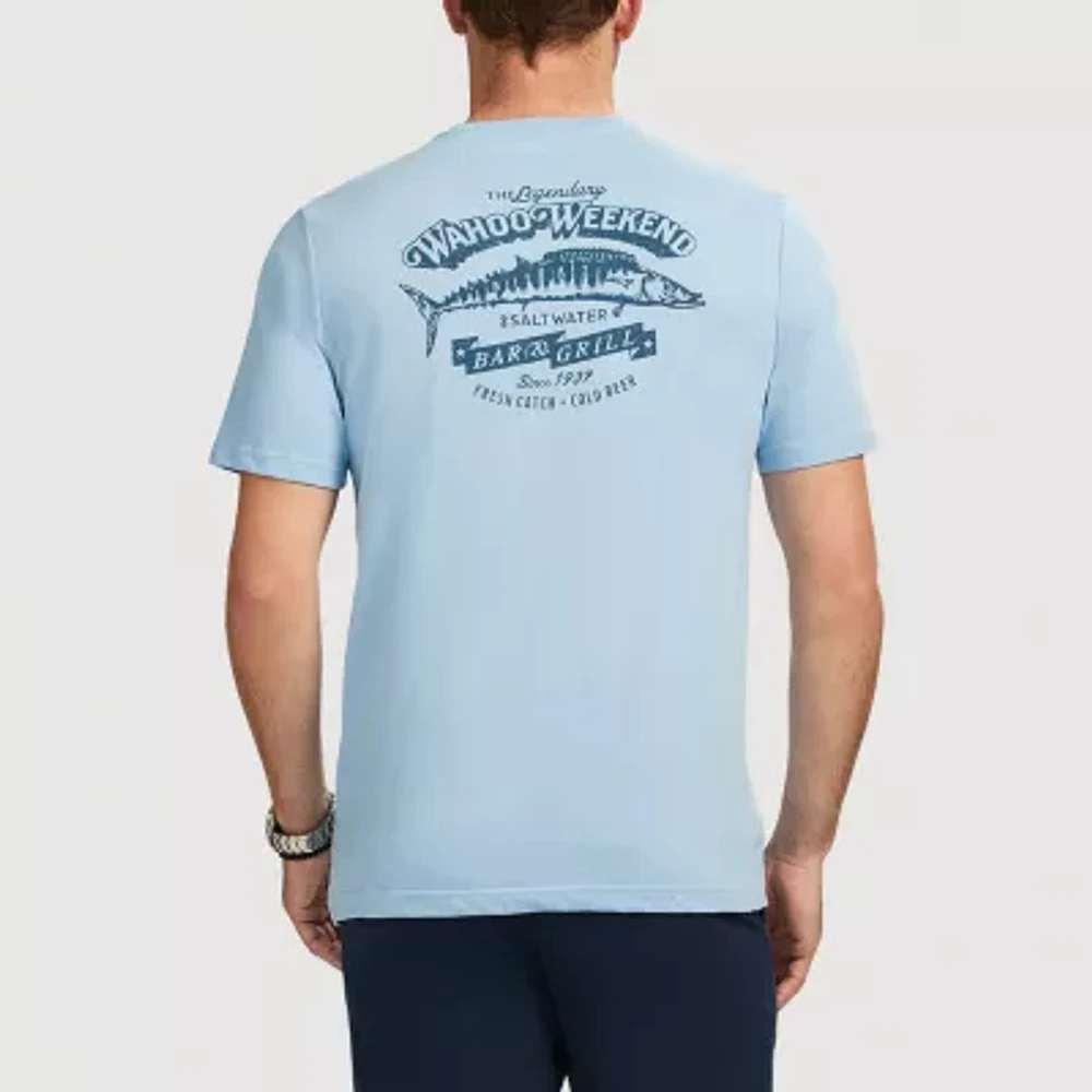 IZOD Saltwater Soft Wash Mens Crew Neck Short Sleeve Classic Fit Graphic T-Shirt