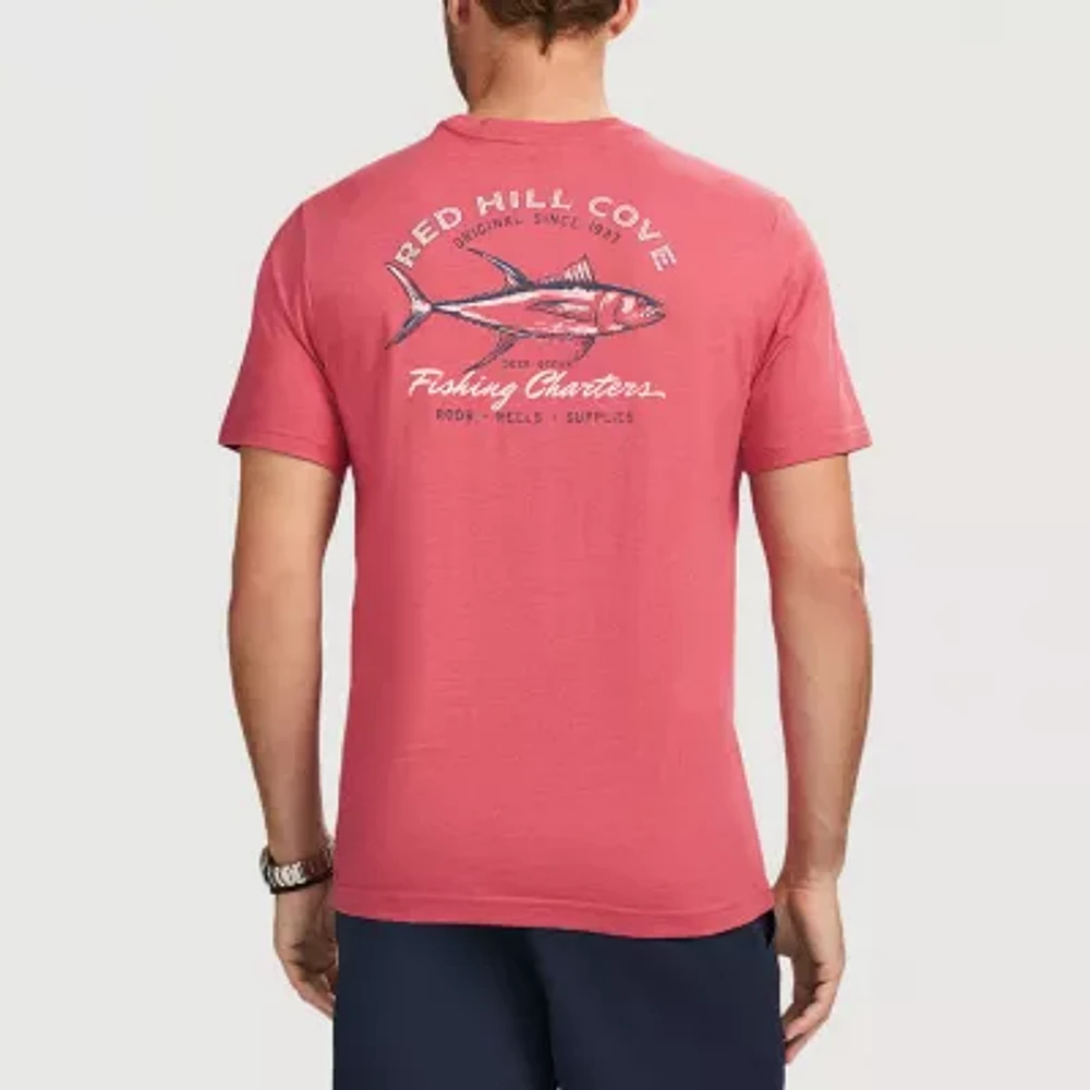 IZOD Saltwater Soft Wash Mens Crew Neck Short Sleeve Classic Fit Graphic T-Shirt