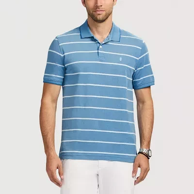 IZOD Advantage Performance Stripe Mens Regular Fit Short Sleeve Polo Shirt