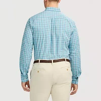 IZOD Performance Comfort Big and Tall Mens Classic Fit Long Sleeve Plaid Button-Down Shirt