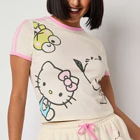 Juniors Hello Kitty And Friends Ringer Tee Womens Crew Neck Short Sleeve Graphic T-Shirt