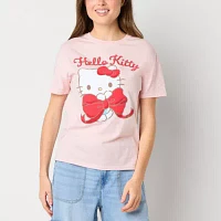 Juniors Womens Crew Neck Short Sleeve Hello Kitty Graphic T-Shirt