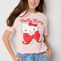 Juniors Womens Crew Neck Short Sleeve Hello Kitty Graphic T-Shirt