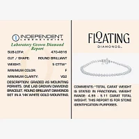 Floating Diamonds (F / Vs2) 5 CT. T.W. Lab Grown White Diamond 14K White Gold 7.25 Inch Tennis Bracelet