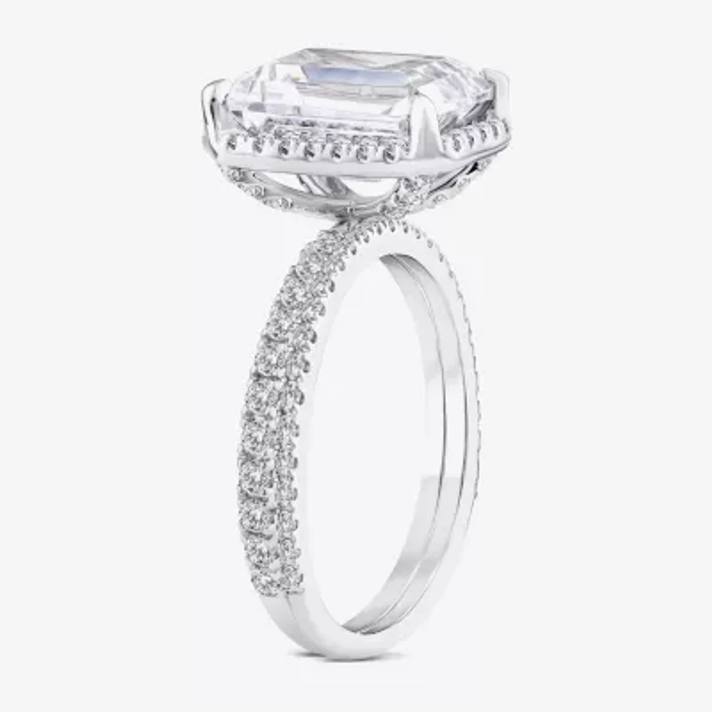 Signature By Modern Bride (G / Si1-Si2) Womens 5 CT. T.W. Lab Grown White Diamond 14K White Gold Side Stone Halo Bridal Set