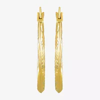 Croissant 10K Gold 21.1mm Round Hoop Earrings
