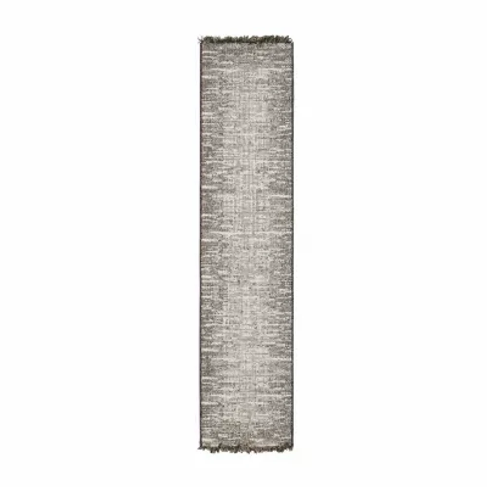 Covington Home Geneva Weathered Textures 22"X90" Indoor Outdoor Rectangular Runner