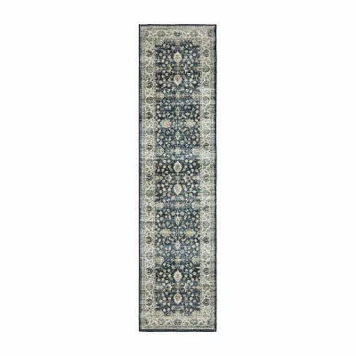 Covington Home Savannah Vintage Bordered 24"X96" Indoor Rectangular Runner