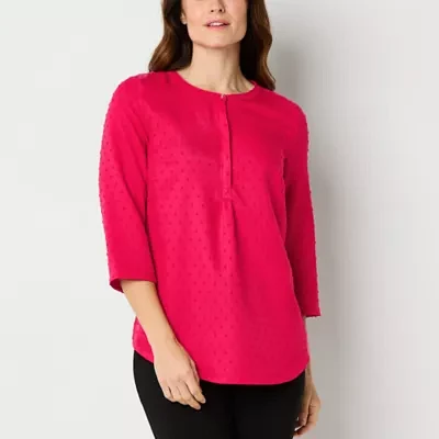 Liz Claiborne Womens 3/4 Sleeve Tunic Top