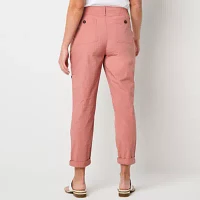 Liz Claiborne Womens Mid Rise Regular Fit Cropped Pant