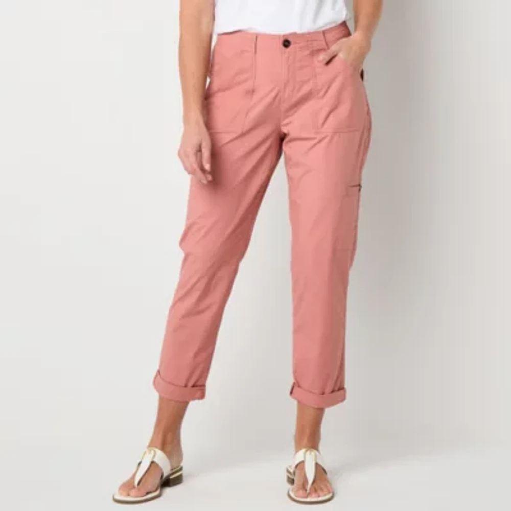 Liz Claiborne Womens Mid Rise Regular Fit Cropped Pant