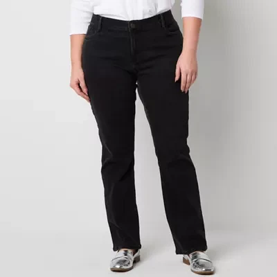 Liz Claiborne - Plus Womens Mid Rise Slim Fit Jean