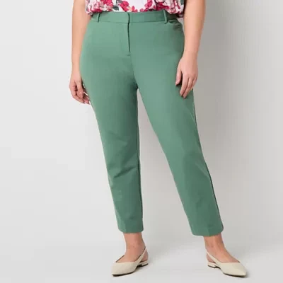 Liz Claiborne-Plus Emma Ponte Womens Slim Fit Ankle Pant