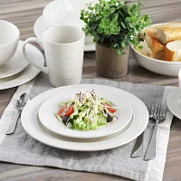 Elama Nikki Ribbed 18-pc. Porcelain Dinnerware Set