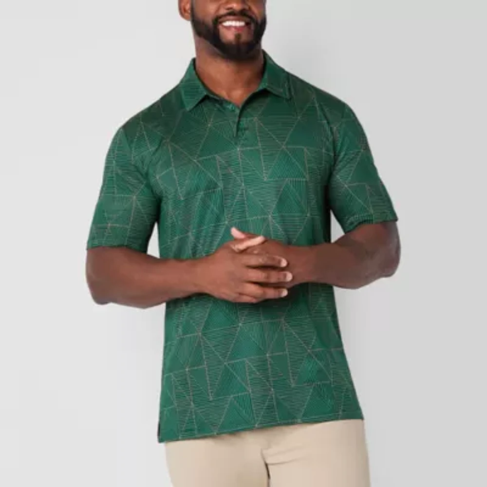 Stylus Printed Big and Tall Mens Regular Fit Short Sleeve Polo Shirt