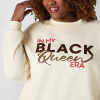 Hope & Wonder Black History Month Womens Plus Long Sleeve 'In My Queen Era' Sweatshirt