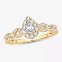 Womens / CT. T.W. Natural White Diamond 10K Gold Pear Engagement Ring