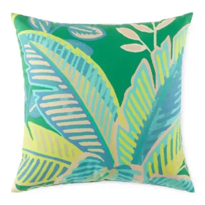 Distant Lands 18x18 Jungle Leaf Square Outdoor Pillow