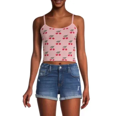 Arizona Womens Juniors Scoop Neck Sleeveless Tank Top