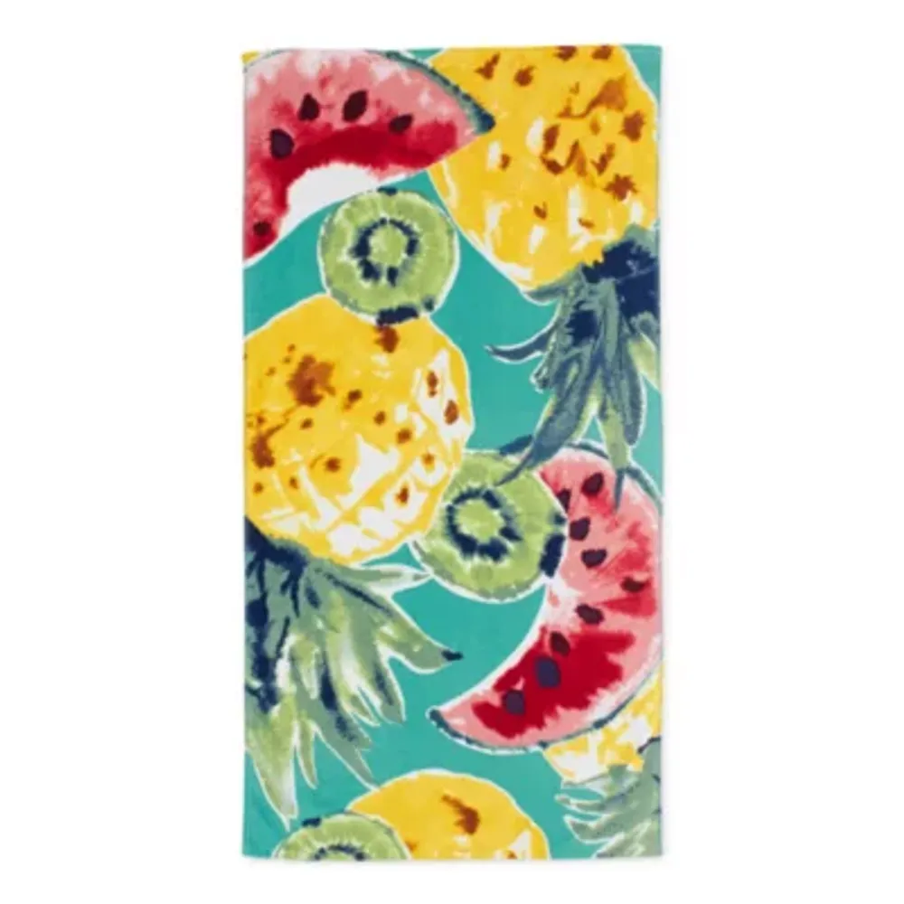 Outdoor Oasis Watercolor Fruit Beach Towel