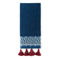 Distant Lands Navy Tassel Hand Towels