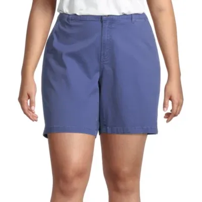 a.n.a Womens 7" Mid Rise Chino Short - Plus