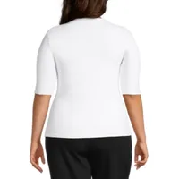 Worthington Plus Womens Ultra Smoothing Crew Neck Top