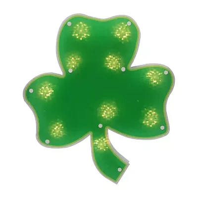 Northlight 14in Pre-Lit Green Irish Shamrock Silhouette St. Patricks Day Window Decor