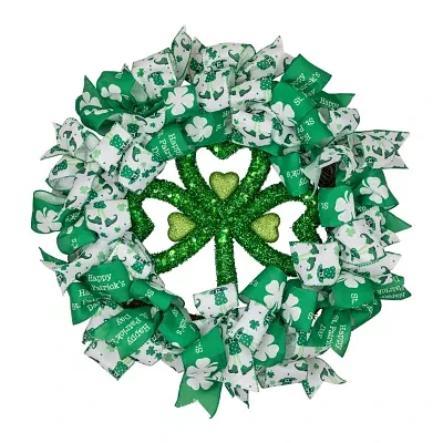 Northlight 24in Shamrocks And Ribbons Indoor St. Patricks Day Garland & Wreath Set