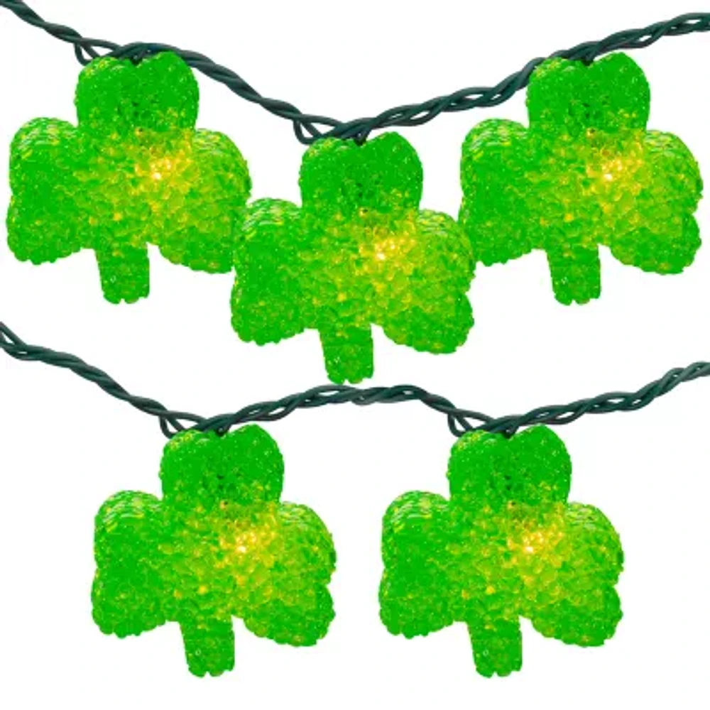 Northlight 10 7.2ft Green Irish Shamrock St Patrick'S Day Green Wire String Lights