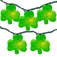 Northlight 10 7.2ft Green Irish Shamrock St Patrick'S Day Green Wire String Lights