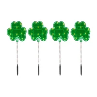 Northlight 4ct Green St Patrick'S Day Shamrock Marker Lawn Clear 4-pc. Pathway Light