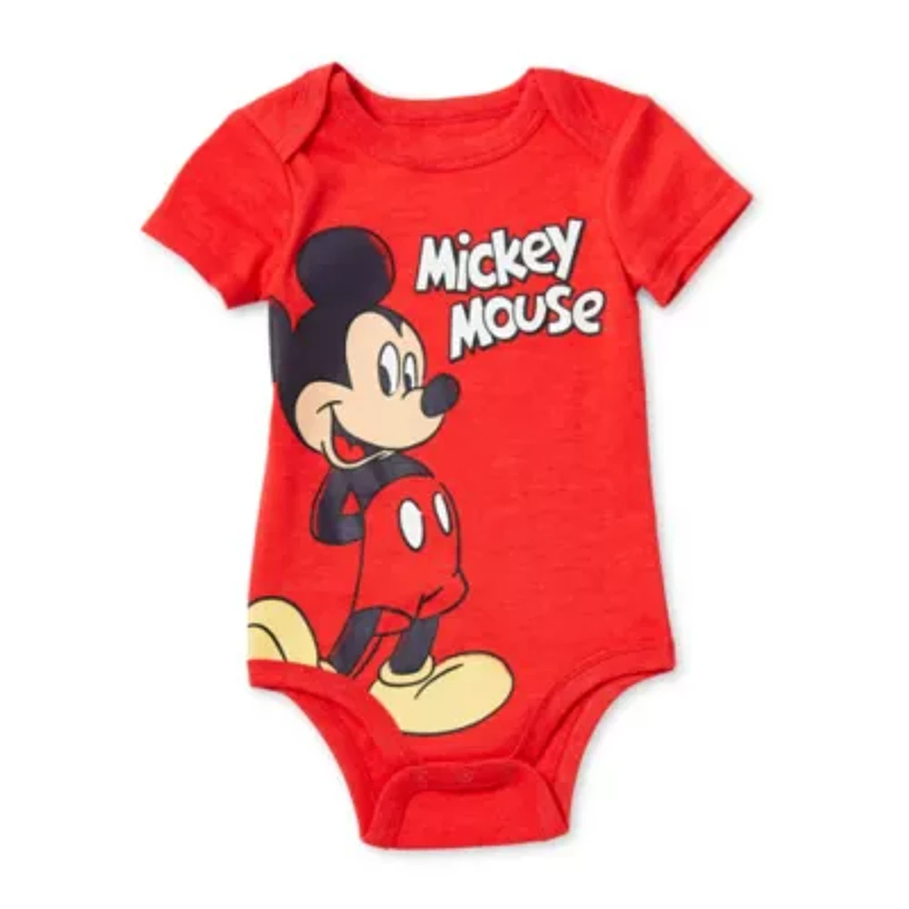 Disney Baby Boys Short Sleeve Mickey Mouse Bodysuit