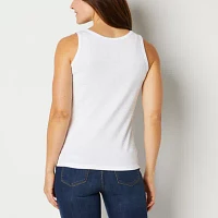 St. John's Bay Womens Scoop Neck Sleeveless Tank Top